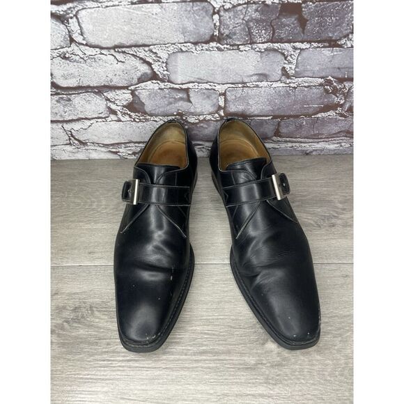 Magnanni Black Leather Buckle Monk Strap Loafers Dress Shoes Men Sz 9.5M US/43EU - Picture 14 of 16